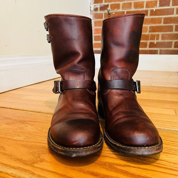 Vintage Congac Frye Distressed Engineer Boots Men's Size 11 D - Picture 2 of 16
